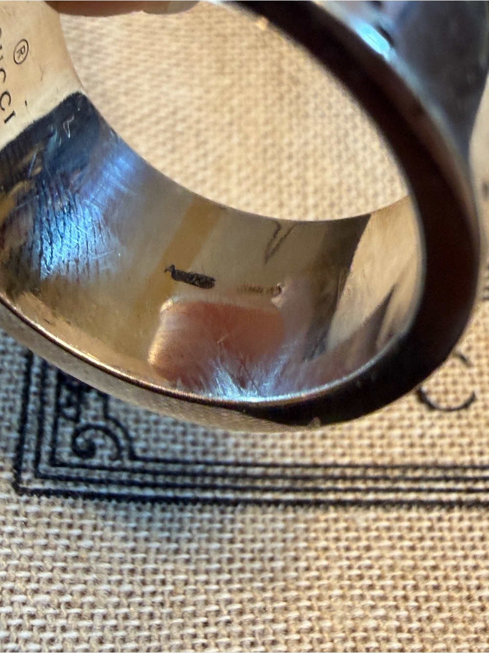 New Authentic Gucci GG Ghost Logo Silver Ring - Picture 16 of 16